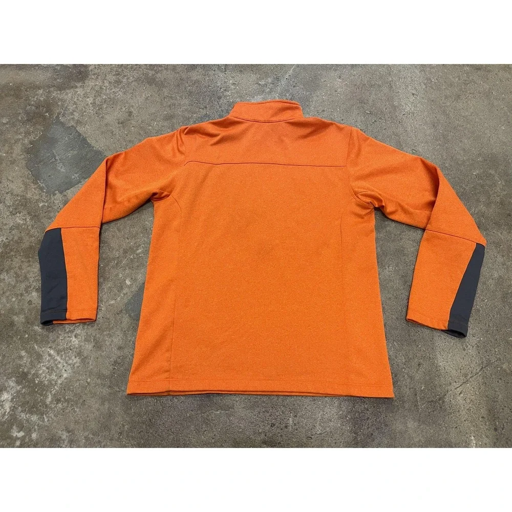 The‎ North Face Pullover Mens Medium Orange 1/4 Zip Fleece Mock Neck Hiking